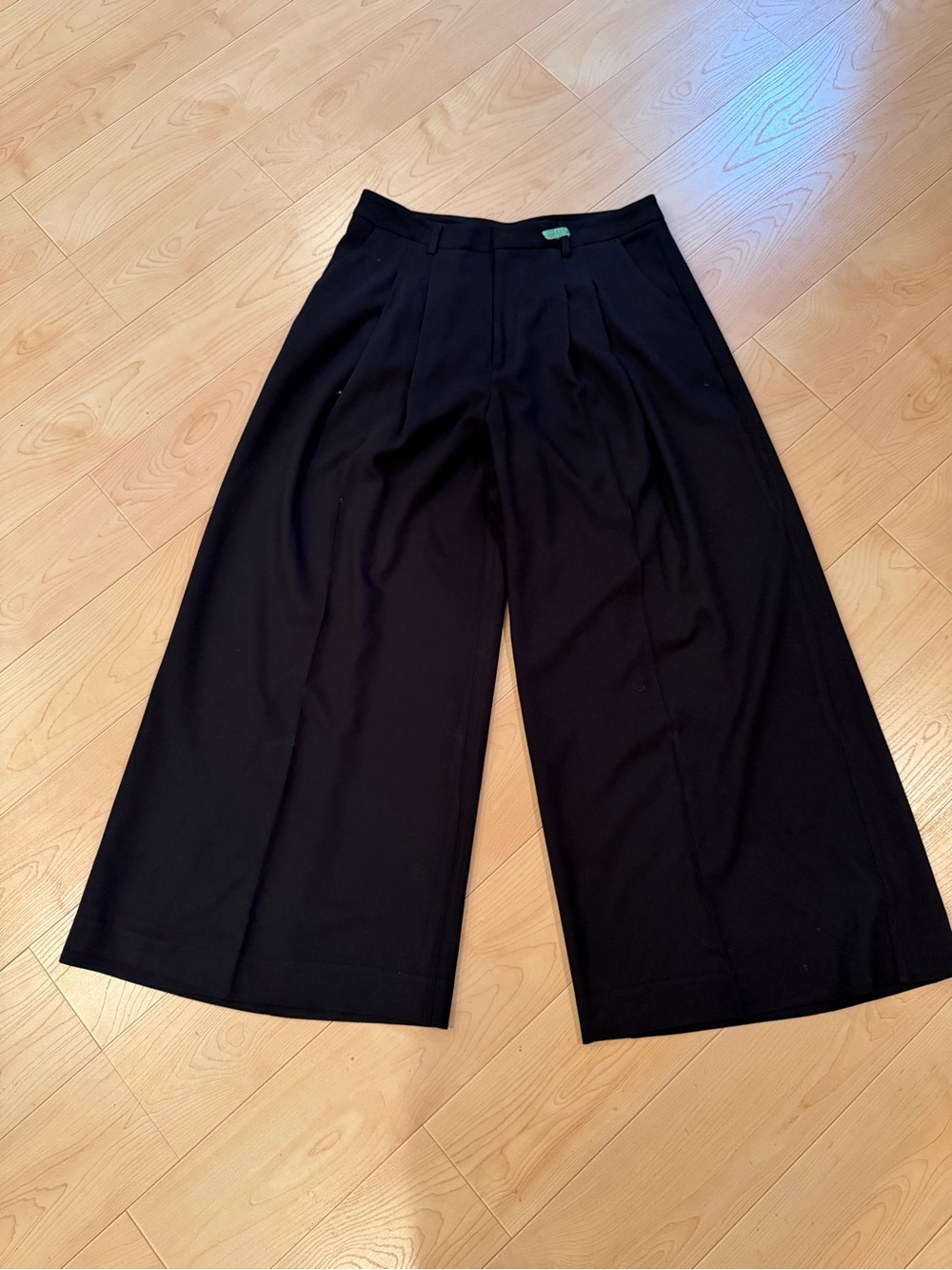 Maeve Black High Waist Ultra Wide Leg Trouser